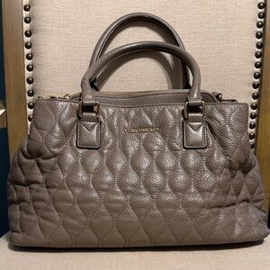 Vera Bradley Taupe Quilted Leather Emma Satchel